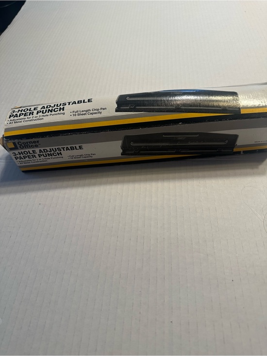 Other - 3-Hole Adjustable Paper Punch - Black
